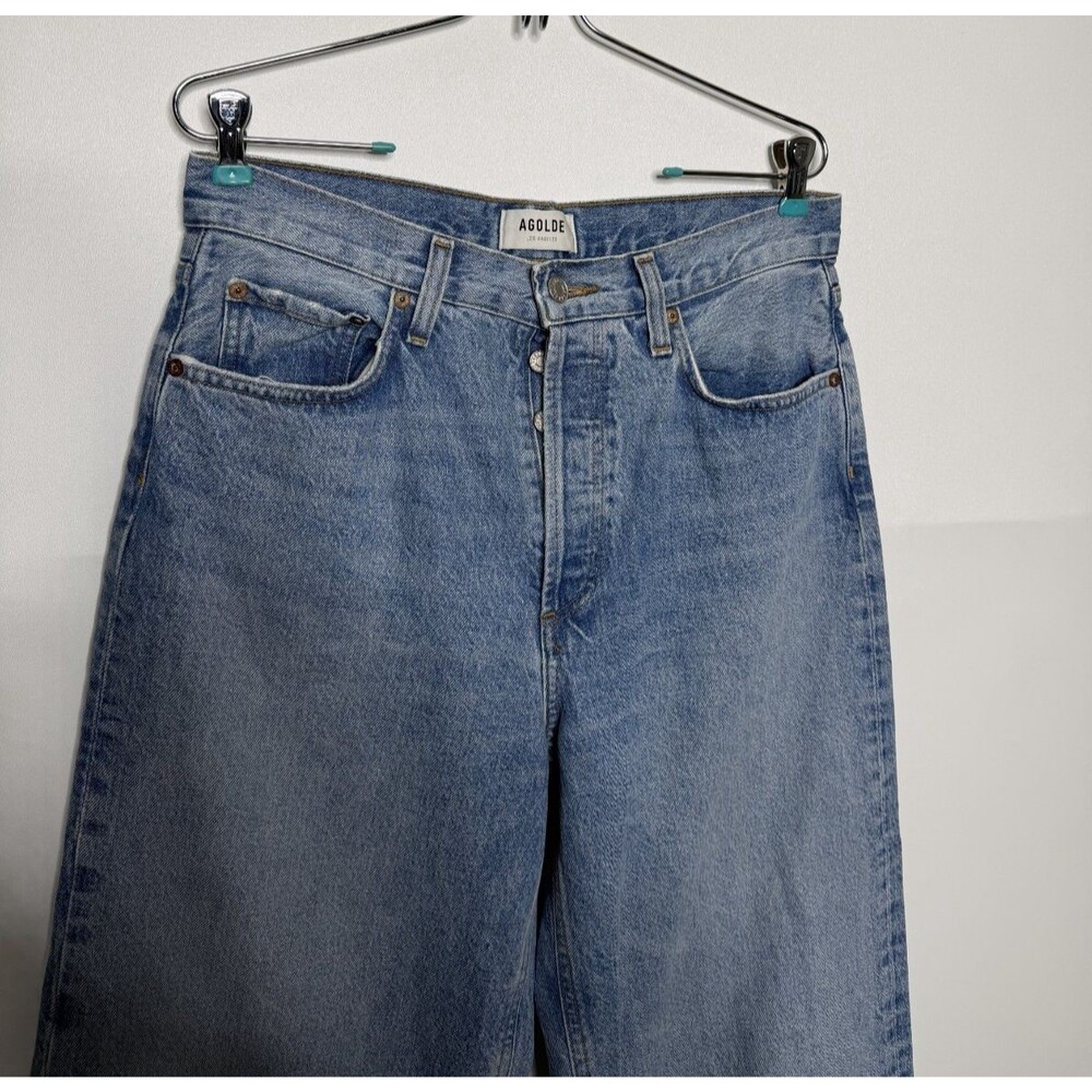 Algode Low Slung Baggy Jeans Womens 27 Blue Light Wash Libertine Relaxed Denim - Picture 5 of 15